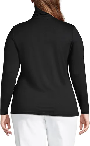 Vista 2 de Lands' End - Suéter ajustado, ligero, de cuello alto y manga larga para mujer