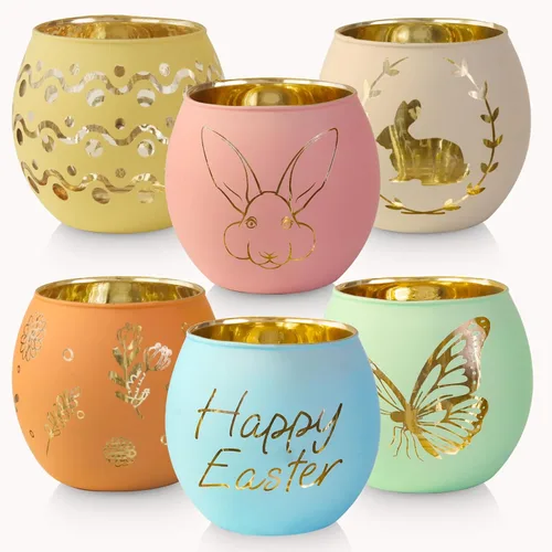 Vista 10 de SHMILMH Diwali Gifts - 6 piezas de decoraciones Happy Diwali para el hogar, candelita de cristal colorido para fiestas, centro de mesa Deco