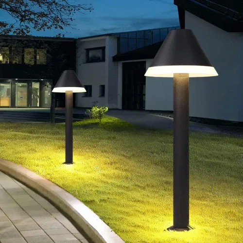 Vista 3 de Luces de poste para exteriores, paraguas, lámpara LED de hierba de aluminio con forma de enchufe simple y creativo, par de iluminación al aire libre