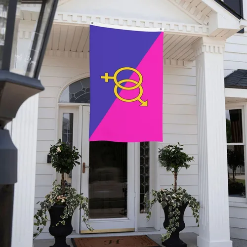 Vista 9 de Bandera de orgullo heterosexual heterosexual de 3 x 5 pies, decoración de doble cara para exteriores