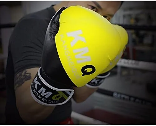 Vista 3 de Pro Boxeo Entrenamiento Sparring guantes con agujeros de perforación de Muay Thai, color azul