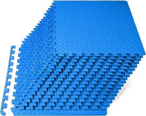 Vista 10 de ProsourceFit - Tapete de ejercicio tipo rompecabezas de ½ pulgada, losetas de espuma EVA entrelazadas para gimnasio en casa, para niños, crema, 24 x