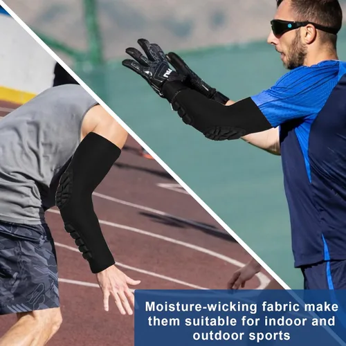 Vista 6 de 2 fundas acolchadas para antebrazo, mangas acolchadas de compresión para voleibol, baloncesto, manga de brazo de fútbol