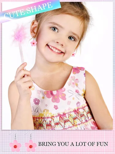 Vista 2 de 20 pares de aretes divertidos, adorables y raros para mujeres y niñas, con inclusión de osito de goma, té con leche, pez dorado, caricatura pintada