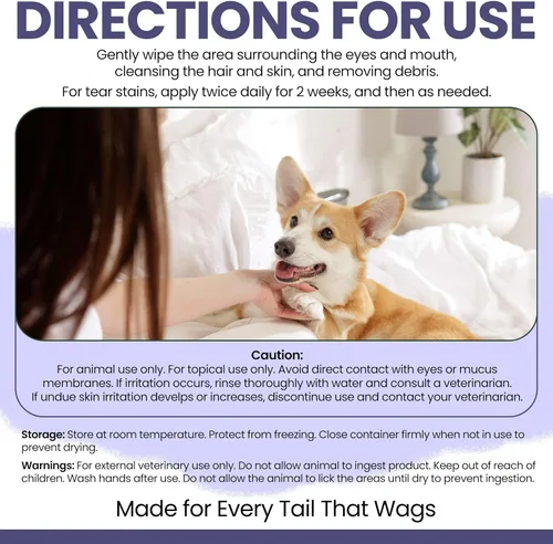 Vista 5 de Toallitas de limpieza profunda para ojos de perro, 100 almohadillas