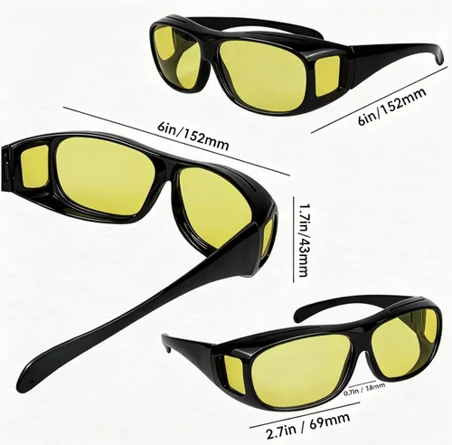 Vista 5 de Paquete de 2 lentes polarizados de visión nocturna HD, para hombres y mujeres, lentes de sol deportivos para ciclismo al aire libre, para conducción