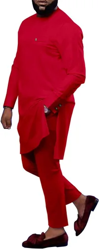 Vista 8 de Ropa africana para hombre, Bazin Riche Dashiki - Conjunto de 2 piezas, traje africano tribal