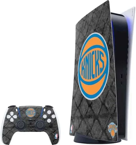Vista 9 de Skinit Decal Gaming Skin Compatible with PS5 Bundle - Officially Licensed NBA New York Knicks Black Secondary Logo Design Negro - DSTKNI03