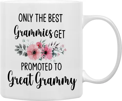 Vista 9 de QASHWEY Taza de café con texto en inglés «Only The Best Aunts Get Promoted to Great Aunt», divertidos regalos de anuncio de embarazo para tía, tías
