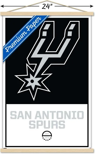 Vista 3 de Trends International NBA San Antonio Spurs - Póster de pared con logotipo 21, 22.375 x 34 pulgadas, paquete de impresión premium y colgador