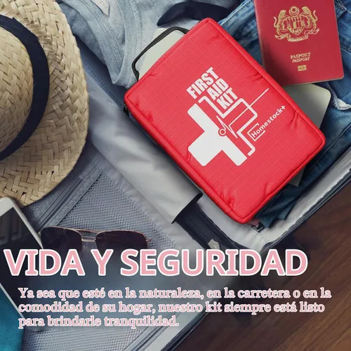 Vista 7 de Pequeños botiquines de primeros auxilios, botiquín de primeros auxilios de viaje con compartimentos etiquetados, sistema Molle, kit médico compacto
