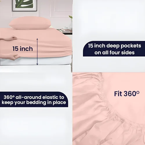 Vista 5 de SGI Bedding - Juego de sábanas de lujo de 4 piezas de algodón egipcio para RV tamaño King - 1000 hilos, sábanas 100% algodón, juego de sábanas