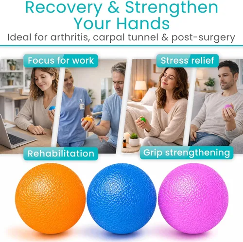 Vista 12 de Vive Stress Balls for Hand Therapy, Exercise, Arthritis (w/Rehab Video)