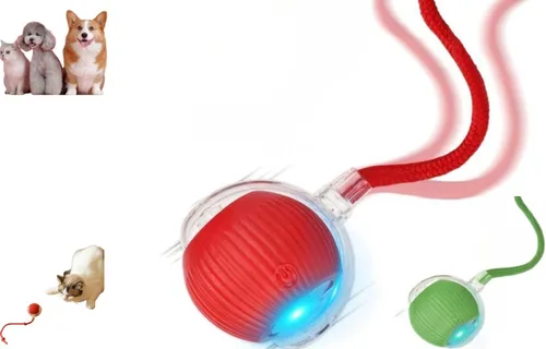 Vista 3 de Juguete interactivo para gatos de interior de 360 grados, juguete automático con parpadeo de piso y balanceo aleatorio para gatos y perros (verde)