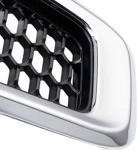 Vista 4 de Juego de insertos de rejilla de malla de panal de abeja, color negro, kit de moldura cromada compatible con Jeep Cherokee 2014-2018