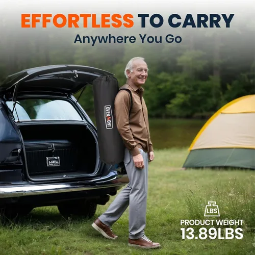 Vista 9 de Overmont Silla de camping climatizada con respaldo alto - 3 niveles de calor Calefacción por separado de 2 zonas - Soporte de 450 libras Silla