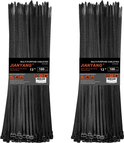 Vista 16 de Bridas de cremallera de 8 pulgadas con dientes de doble cara, resistencia a la tracción de 65 libras, bridas para cables resistentes con autobloqueo