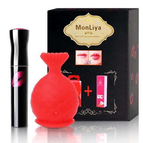 Vista 3 de Dispositivo de relleno de labios+juego de brillo para labios, kit de herramientas de relleno de labios en forma de pez, potenciador de labios