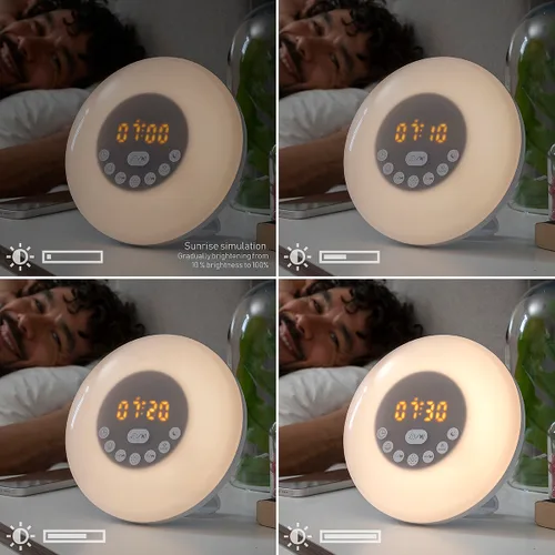 Vista 3 de Despertador Amanecer Recargable con Altavoz Sunrilk InnovaGoods