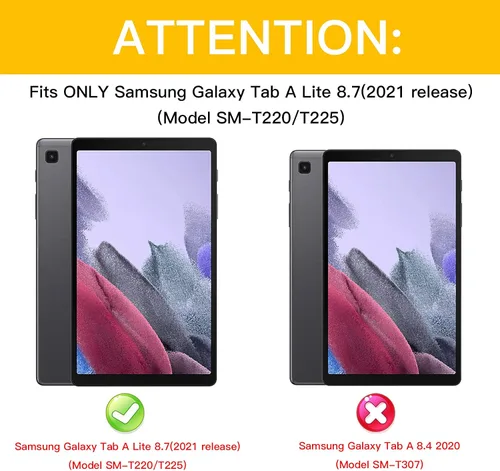 Vista 2 de Funda Samsung Galaxy Tab A7 Lite de 8.7 pulgadas con soporte, a prueba de golpes, resistente a los golpes, para Galaxy Tab A7 (SM-T220/T225)