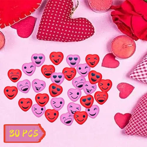 Vista 5 de 30 bolas de estrés para el día de San Valentín, mini bolas sonrientes para aliviar el estrés de 1.5 pulgadas, bolas sonrientes divertidas