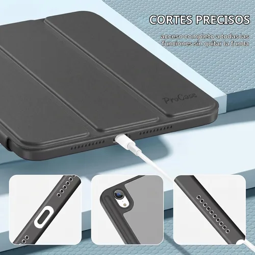 Vista 8 de ProCase Smart Case for iPad mini 7 A17 Pro 2024/Mini 6 2021 8.3" -Black