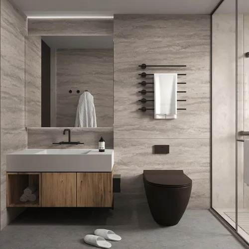 Vista 5 de Papel tapiz de hormigón gris claro para despegar y pegar, papel de contacto de mármol blanco grisáceo, papel de pared de estilo industrial moderno