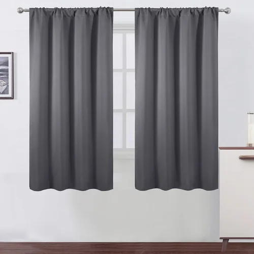 Vista 111 de LEMOMO Cortinas opacas de 42 x 54 pulgadas, juego de 2 paneles de cortinas con aislamiento térmico para oscurecer la habitación