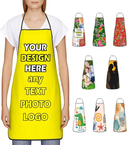 Vista 17 de Delantales impermeables personalizados para diseñar tu propia foto logotipo texto para cocinar hornear 28.3 x 20.4 pulgadas