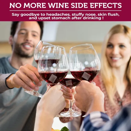 Vista 4 de Filtro de vino, paquete de 12 filtros de vino para histaminas y sulfitos, sulfito de vino e histamina, evita alergias al vino y dolores de cabeza