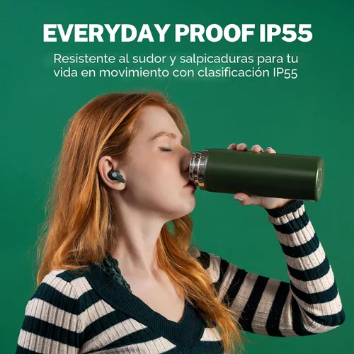 Vista 7 de JLab Go Pods ANC Auriculares True Wireless Bluetooth y Estuche de Carga, Cancelación Activa de Ruido Híbrida + Sé Consciente para una Escucha Salvia