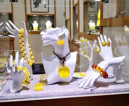 Vista 8 de Homeanda - Soporte para anillo de resina blanca, soporte para pulsera, organizador de cadena de mano, organizador de exhibición de joyas