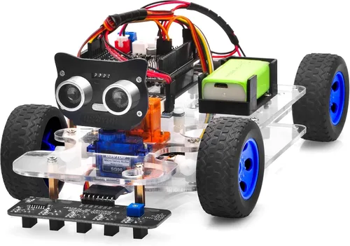 Vista 8 de OSOYOO Robot Car DIY Kit inteligente con servo dirección asistida para Arduino UNO
