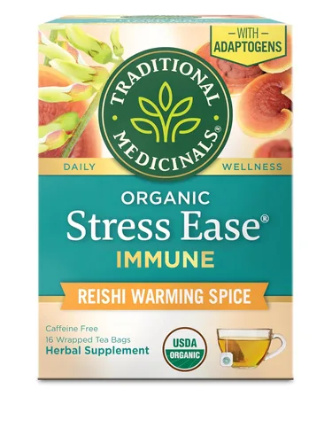 Vista 22 de Traditional Medicinals Orgánico, Stress Ease Calm con Adaptógenos, Ashwagandha y Honeybush - Promueve la Relajación - Kosher, Sin OGM, Sin Cafeína