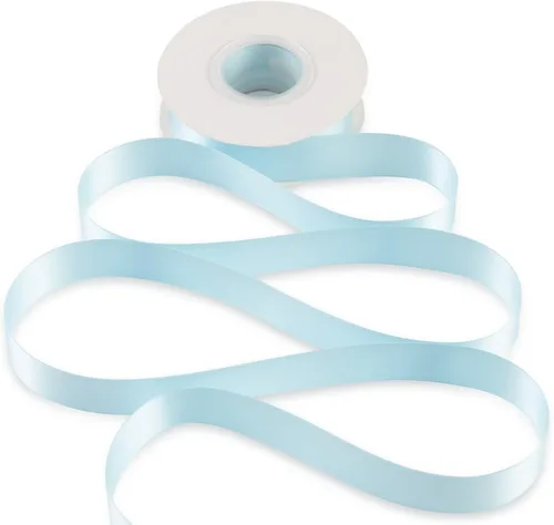 Vista 9 de Cinta de satén azul claro de 1 pulgada, cinta de seda de doble cara para bodas, ramo de novia, decoraciones de Navidad, manualidades, envoltura