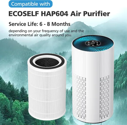 Vista 3 de 1 paquete de filtros de repuesto HAP604 para purificador de aire ECOSELF Filtro HEPA HAP604 1 Pack