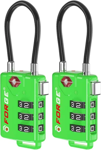 Vista 18 de Cerraduras para equipaje con cable aprobadas por la TSA, combinación reajustable con cuerpo de aleación, Moderno