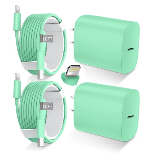 Vista 24 de DiHines Cargador rápido para teléfono 14 13 12 11, cable de carga Lightning de 3 pies con bloque de carga USB C de 20 W para teléfono 14/14 Pro