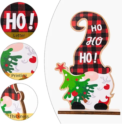 Vista 6 de Letreros de decoración de mesa de Navidad, centros de mesa de madera para fiesta de Navidad, decoración de bandeja escalonada, decoración