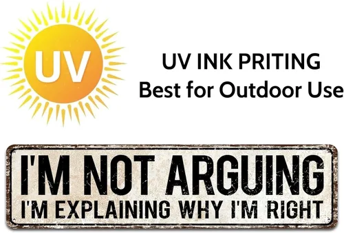 Vista 4 de Cartel de hojalata vintage de 4 x 16 pulgadas con texto en inglés "I'm Not Arguing, I'm Explaining Why I'm Right