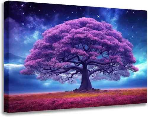 Vista 13 de GLOKAKA Decoración contemporánea para el hogar, arte de pared, paisaje, estampado de animales, ciervos en los bosques coloridos, decoración estética