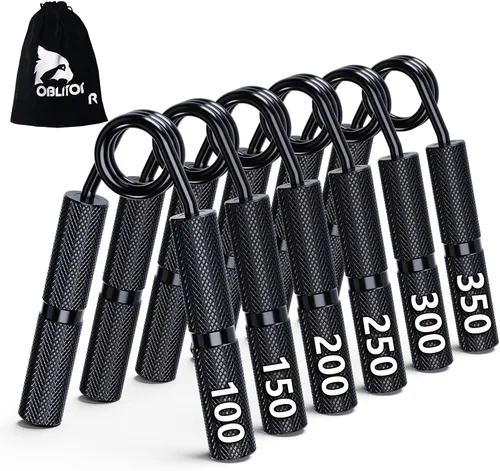 Vista 7 de Entrenador de fuerza de agarre, paquete de 4, 50 libras a 200 libras, ejercitador de mano, fortalecedor de antebrazo, dedo, antideslizante, adecuado