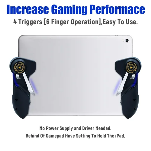 Vista 5 de Mikirini Mobile Game Controller for iPadSamsung Galaxy TabAll Tablets, Hand Grip Gaming Controller with L2R2 Triggers for PUBGKnives OutCall of