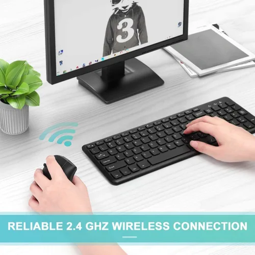 Vista 5 de Ratón vertical inalámbrico ergonómico para zurdos, 2.4G, 3 DPI ajustables (800/1200/1600), especialmente para zurdos