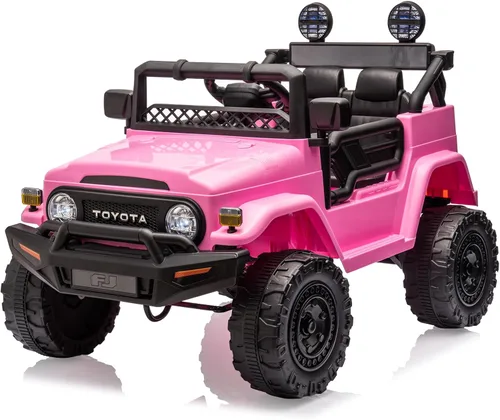 Vista 9 de Auto de paseo de 12 V para niños, camión Toyota con licencia, automóvil eléctrico para niños con control remoto, música, luces LED, sistema