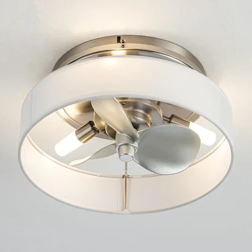 Vista 10 de Ventiladores de techo con luces de montaje empotrado, de 20 pulgadas, con lámpara de madera estilo Bohemia con cuentas, control remoto y aplicación