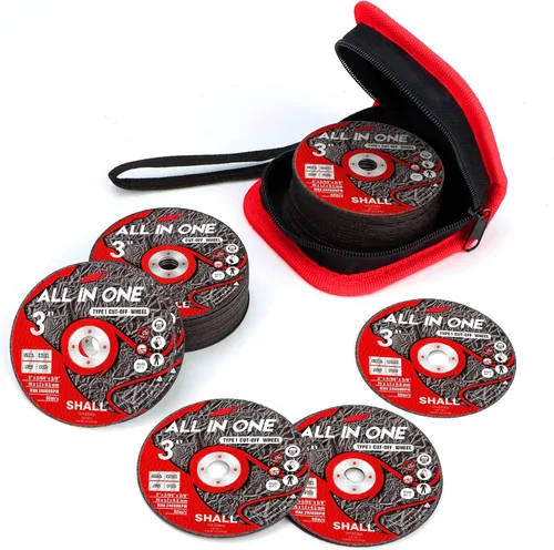 Vista 9 de SHALL Paquete de 25 ruedas de corte de 4 1/2 x 7/8 pulgadas, rueda de corte con bolsa para amoladora angular, disco de corte rápido de metal y acero