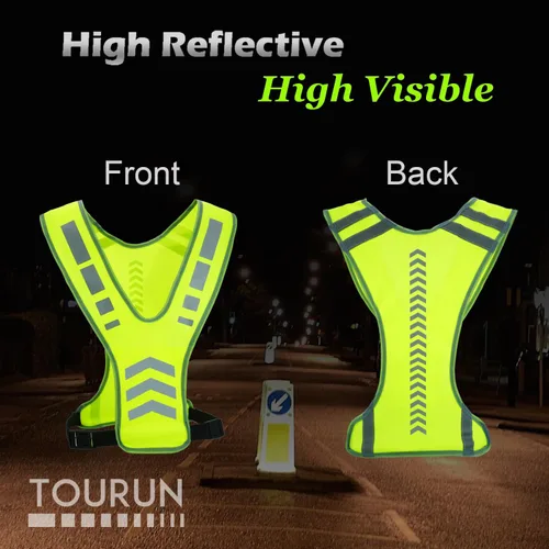 Vista 5 de Chaleco reflectante para correr, con bolsillo, para mujeres, hombres y niños, bandas reflectantes de seguridad para ciclismo nocturno, caminar