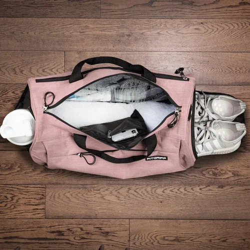 Vista 3 de Bolsa de gimnasio V1 para hombres y mujeres con compartimento para zapatos y artículos húmedos, bolsa de lona para viajes, deportes, fitness