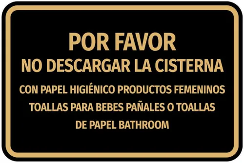 Vista 9 de Signs ByLITA Classic Framed Por favor No Descargar la Cisterna Con Papel higiénico Productos Femeninos Toallas Para Bebes Pañales o Toallas De Papel
